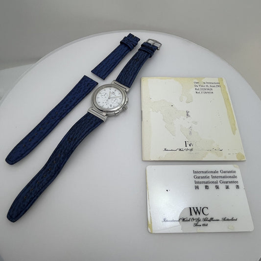 IWC Da Vinci Chronograph Ref. IW3728-001 Quartz Watch Swiss Made w/Card #696B