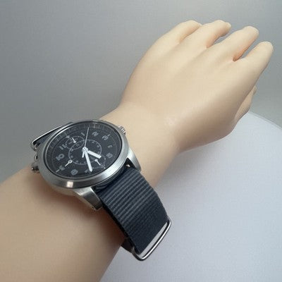 Seiko Chronograph 7T27-7A40 Quartz Japan Pilot Watch Gray Band Vintage #699B