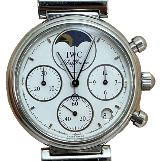 IWC Little Da Vinci Chronograph Moonphase Ref. 3750 Quartz Swiss Made Watch Ladies #695B