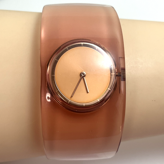 Seiko Issey Miyake O SAKURA/PEACH Quartz Japan Cuff Watch Tokujin Yoshioka #700B