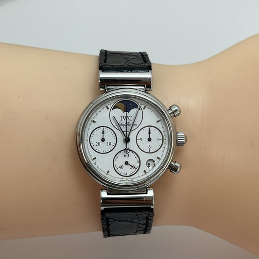 IWC Little Da Vinci Chronograph Moonphase Ref. 3750 Quartz Swiss Made Watch Ladies #695B