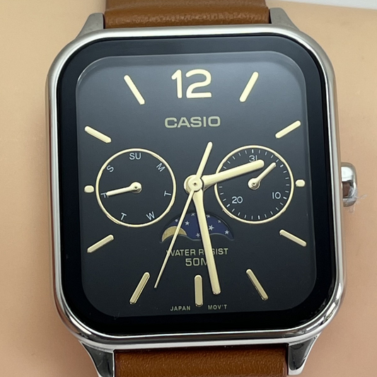 Casio MTP-M305D Moon Phase Quartz Japan 5BAR Water Resist Men's Watch #656B