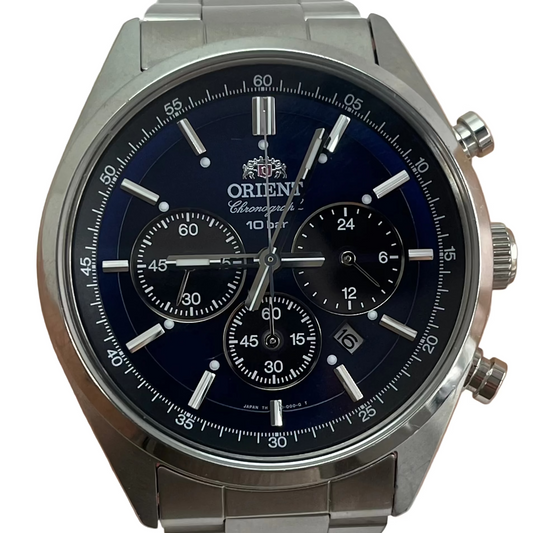 Orient Chronograph TX00-C1-B Solar Japan Made Stainless Steel Wrist Watch #559B