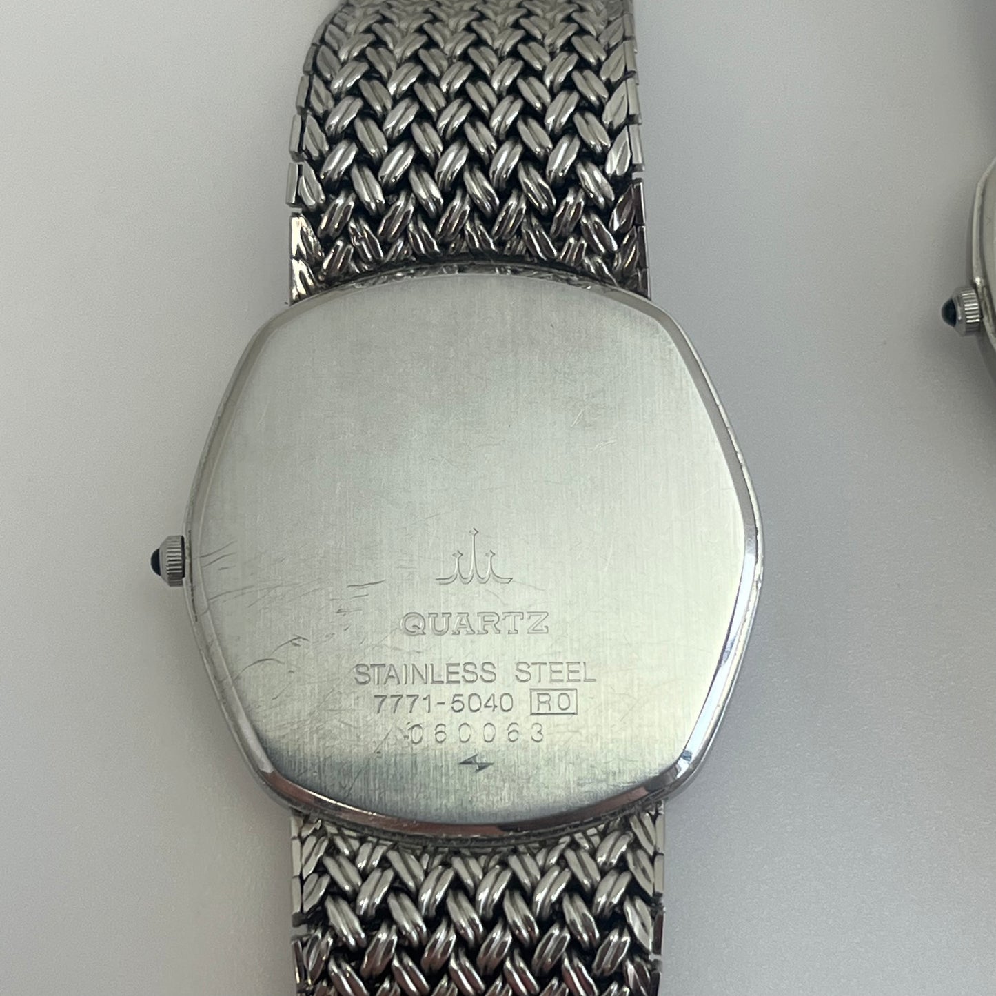 Seiko Credor Pair Watch Quartz Japan Silver Mesh Band w/Box Vintage #570B