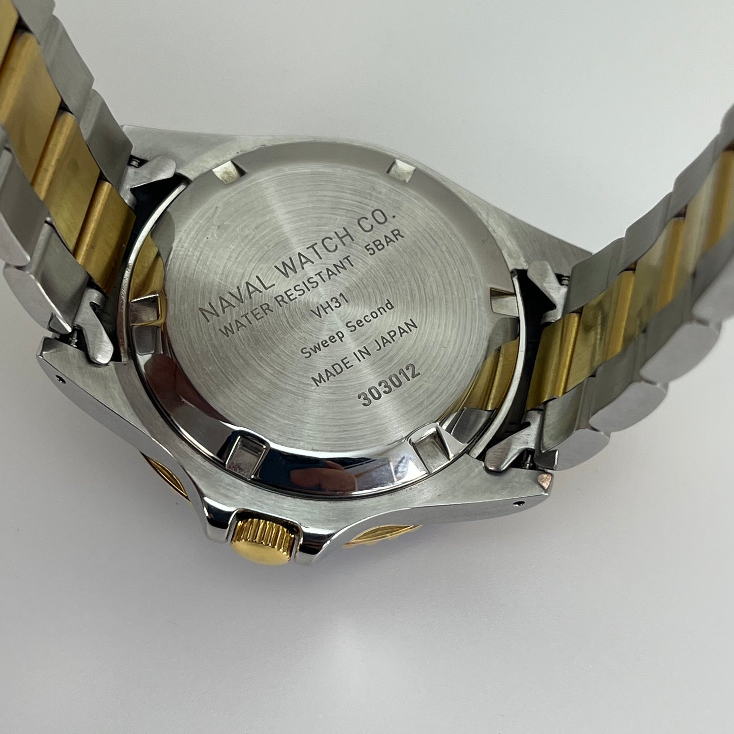 Naval Watch Co. FRXE010 Royal Blue Diver Qz Japan Two-Tone Bracelet w/ Box #619B