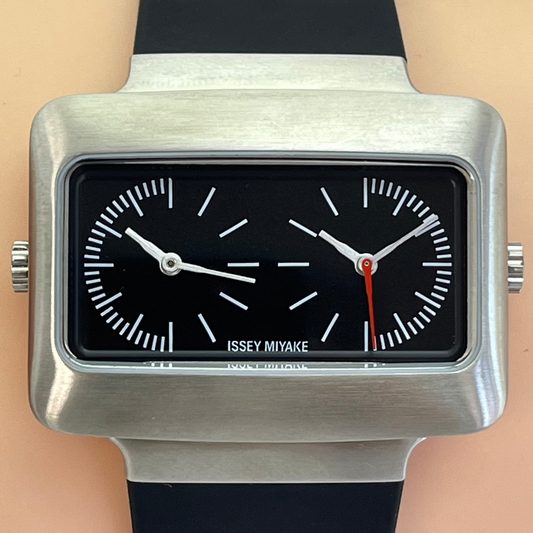 Seiko Issey Miyake VAKIO Dual Time Quartz Watch Japan Designer Harri Koskinen Rare #642B