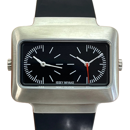 Seiko Issey Miyake VAKIO Dual Time Quartz Watch Japan Designer Harri Koskinen Rare #642B