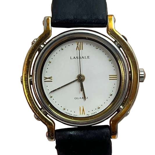 Seiko Lassale Quartz Ladies Watch Gold Tone Roman Numeral Dial Japan 1231-0060 #702B