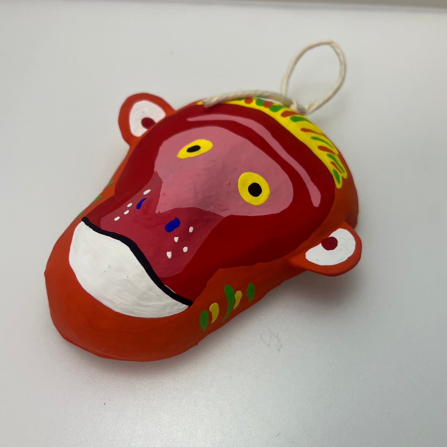 Miyajima Hariko Papier-Mache Monkey Mask Handmade Japan w/ Box & Paper#O026A