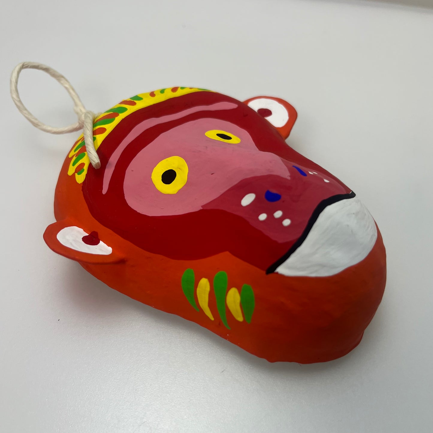 Miyajima Hariko Papier-Mache Monkey Mask Handmade Japan w/ Box & Paper#O026A